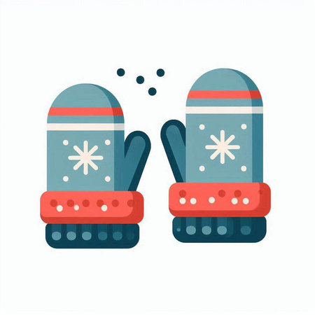 Winter mittens icon. Flat illustration of winter mittens icon for web designのイラスト素材
