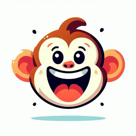 Cute cartoon monkey isolated on a white background. Vector illustration.のイラスト素材