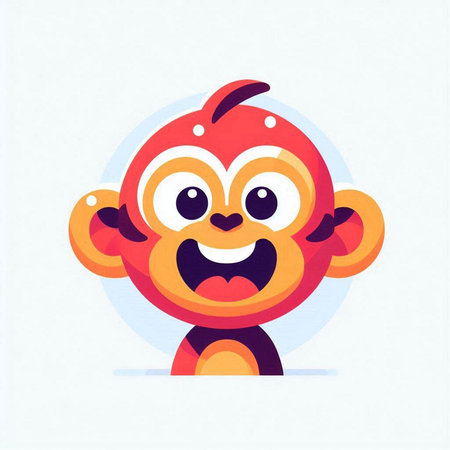 Funny cartoon apple character. Vector illustration in a flat style.のイラスト素材