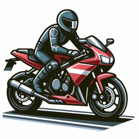 Motorcyclist. Vector illustration of a motorbike on a white background.のイラスト素材