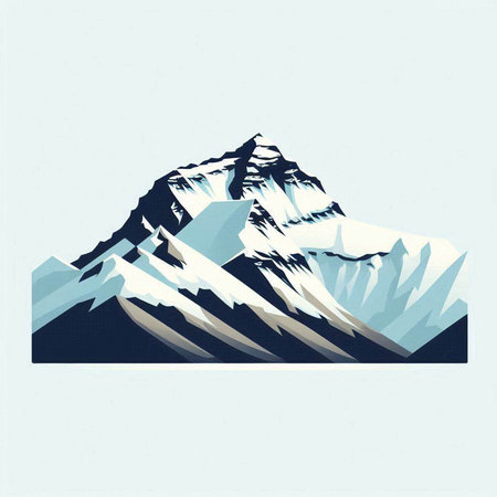 Mountain landscape. Snow-capped peaks. Vector illustration.のイラスト素材