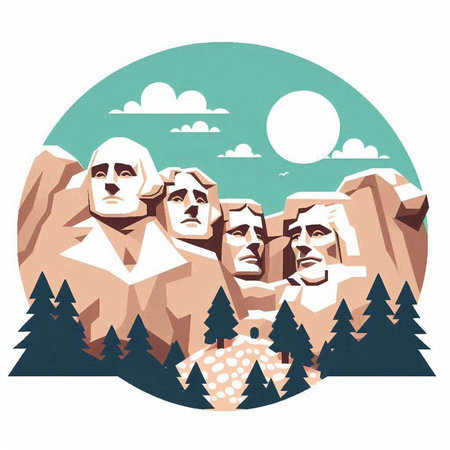 Sphinx and pharaohs in the mountains. Vector illustrationのイラスト素材