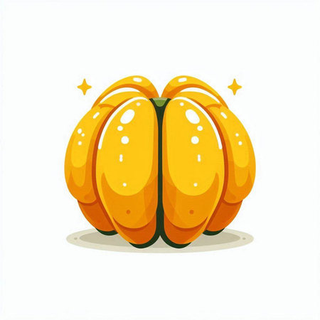 Pumpkin isolated on white background. Vector illustration in cartoon style.のイラスト素材