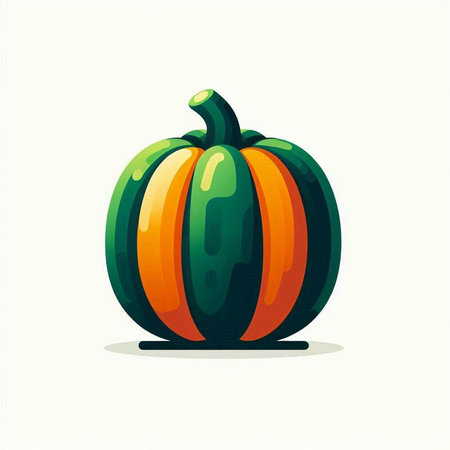 Pumpkin vector illustration. Vector illustration of a cartoon pumpkin.のイラスト素材