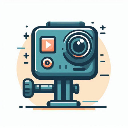 Camera icon. Vector illustration in flat style. Camera on white background.のイラスト素材