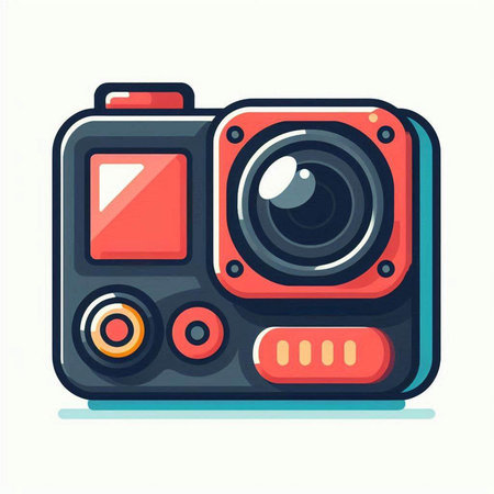 Camera icon in flat style. Vector illustration. Isolated on white background.のイラスト素材