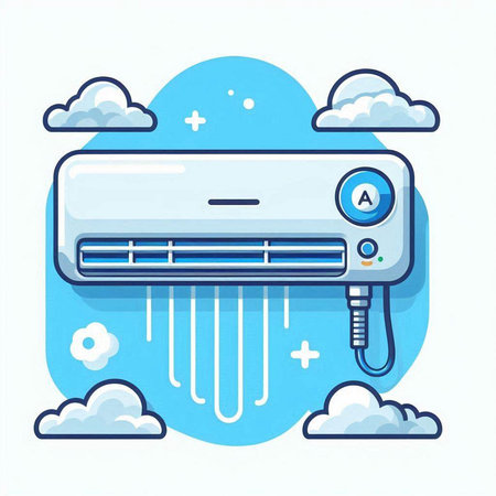 Air conditioner icon in flat style. Air conditioner vector illustration.のイラスト素材
