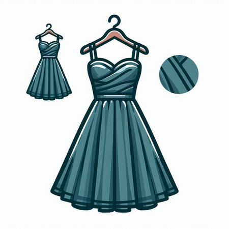 Wedding dress on hanger isolated on white background. Vector illustration.のイラスト素材