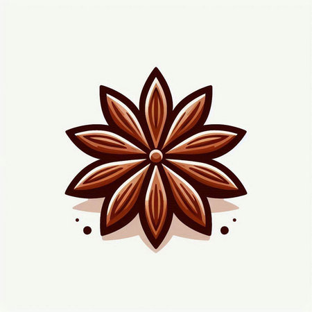 Star anise icon. Isolated on white background. Vector illustration.のイラスト素材