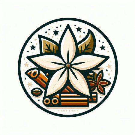 Cinnamon and star anise. Vector illustration in retro style.のイラスト素材