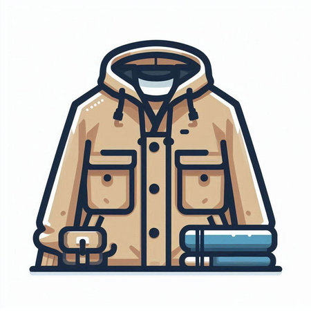 Mountain jacket. Vector illustration in a flat style on a white background.のイラスト素材