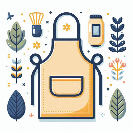 Kitchen and cooking concept. Vector illustration in line art style.のイラスト素材