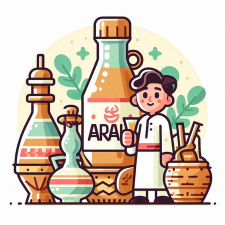 Aroma oil in bottle. Cartoon illustration of aroma oil in bottle.のイラスト素材