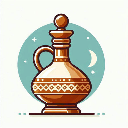 Vector illustration of an egyptian vase in flat style.のイラスト素材