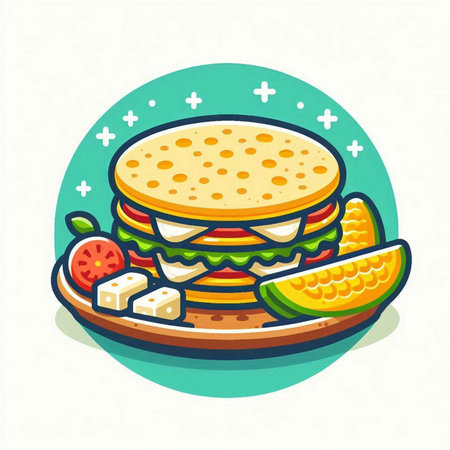 Mexican food vector illustration. Cinco de mayo fast food iconのイラスト素材