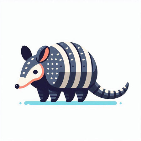 Armadillo. Vector illustration in flat style on white background.のイラスト素材