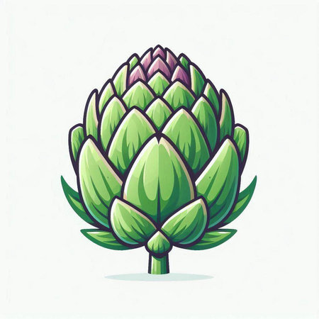 Artichoke icon isolated on white background. Hand drawn vector illustration.のイラスト素材