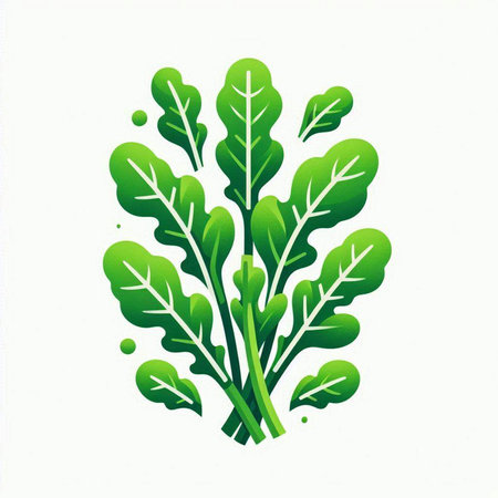 Vector illustration of a bunch of green leaves on a white background.のイラスト素材