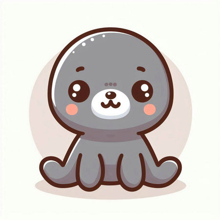 Cute baby seal. Vector illustration of a cute baby seal.のイラスト素材