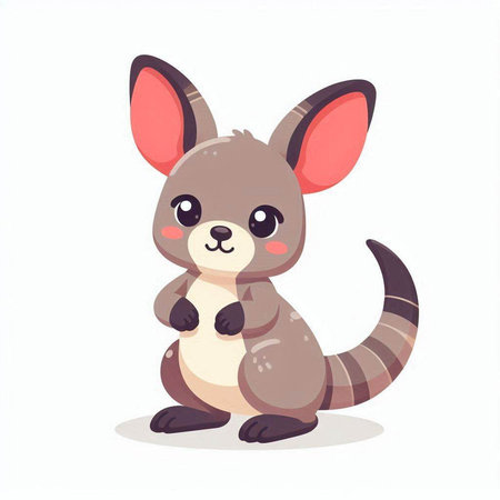 Cute kangaroo. Cartoon animal character. Vector illustration.のイラスト素材