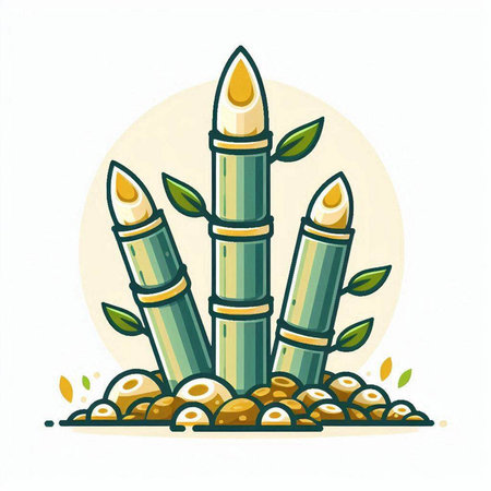 Vector illustration of a bamboo. Isolated on a white background.のイラスト素材