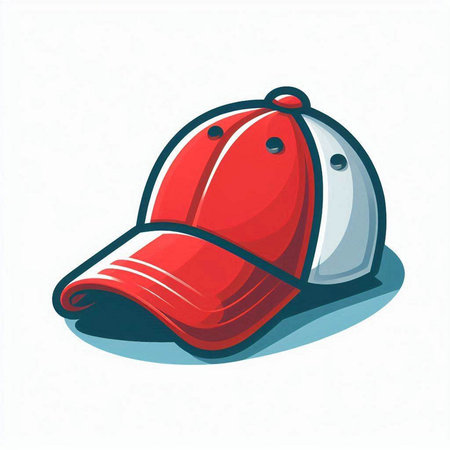 Baseball cap isolated on white background. Vector illustration in cartoon style.のイラスト素材