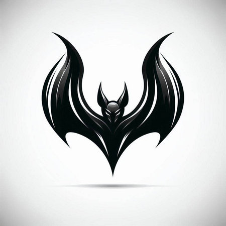 Viking tattoo with black wings on white background. Vector illustration.のイラスト素材