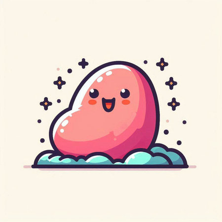 Cute kawaii jellyfish. Vector illustration in cartoon style.のイラスト素材