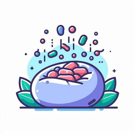 Baklava icon. Vector illustration of baklava in a bowl.のイラスト素材