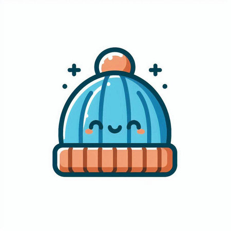 Cute winter hat. Vector illustration. Isolated on white background.のイラスト素材