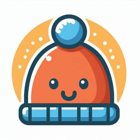 Cute winter hat. Vector illustration. Isolated on white background.のイラスト素材