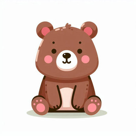 Cute cartoon bear isolated on a white background. Vector illustration.のイラスト素材
