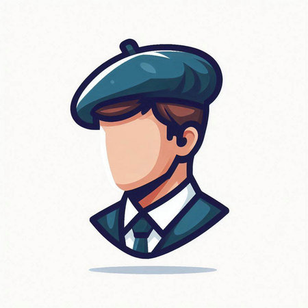 Vector illustration of a cartoon character of a man in a military uniform.のイラスト素材