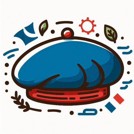 Illustration of a hand drawn illustration of a hot air balloon.のイラスト素材