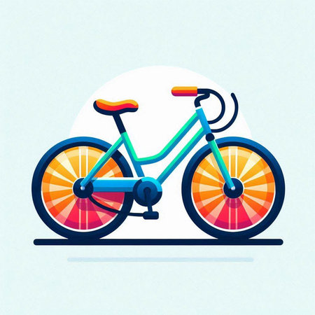 Bicycle icon in flat style. Vector illustration isolated on white background.のイラスト素材