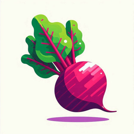 Beetroot vector illustration. Isolated on white background. Flat style.のイラスト素材