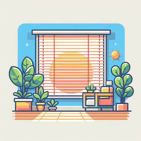 Illustration of a window in a flat style. Vector illustration.のイラスト素材