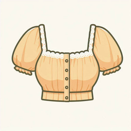 Illustration of a woman's blouse on a white background.のイラスト素材