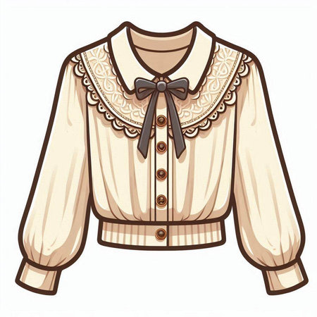 Women's blouse with a bow on a white background. Vector illustrationのイラスト素材