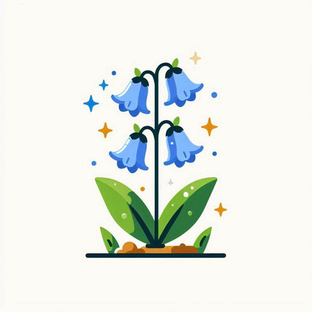 Bluebells icon. Flat illustration of bluebells icon for web designのイラスト素材