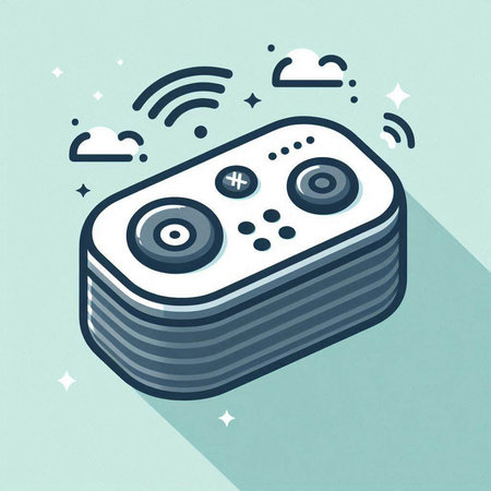 Vector illustration of remote control in flat design style with long shadow.のイラスト素材