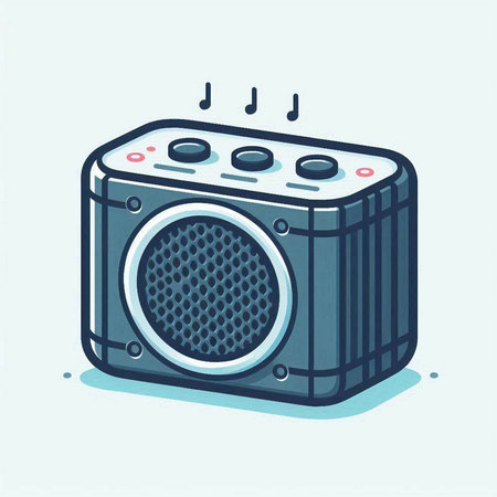 Vector illustration of a radio. Isolated on a white background.のイラスト素材