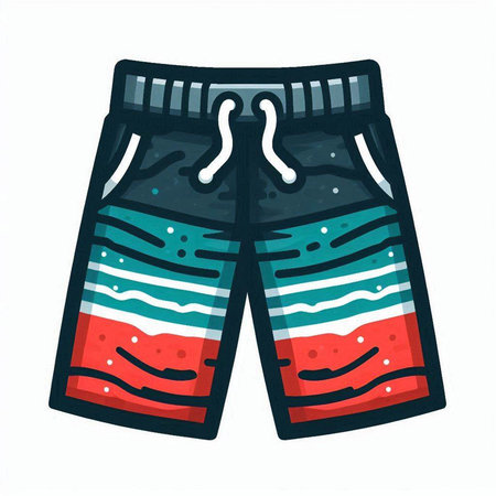 Swimming trunks isolated on white background. Vector cartoon illustration.のイラスト素材