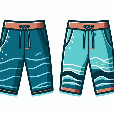 Swimming trunks. Vector illustration. Isolated on white background.のイラスト素材