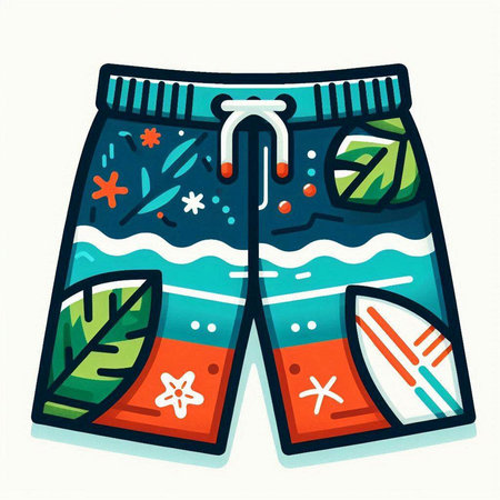 Swimming trunks isolated on white background. Vector illustration for your designのイラスト素材