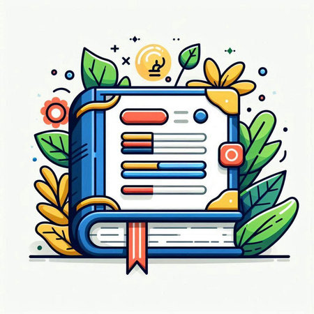 Vector line art book icon on white background. Flat style illustration.のイラスト素材