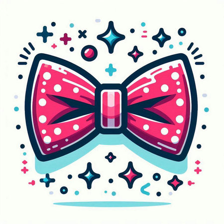 Vector illustration of a bow tie on a white background with stars.のイラスト素材