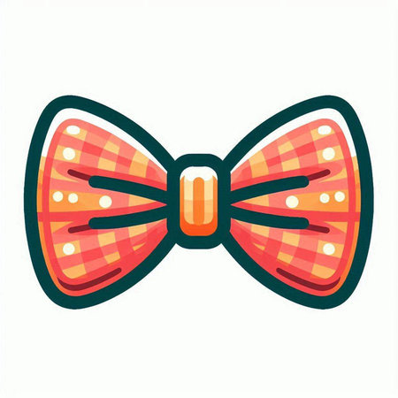 Colorful bow tie isolated on white background. Vector illustration in cartoon style.のイラスト素材