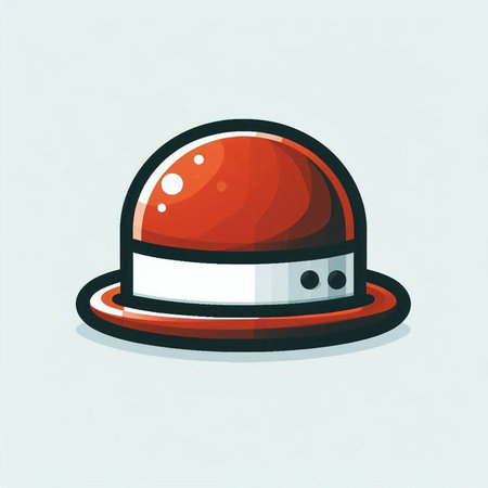 Illustration of a red hat with a visor on a white backgroundのイラスト素材