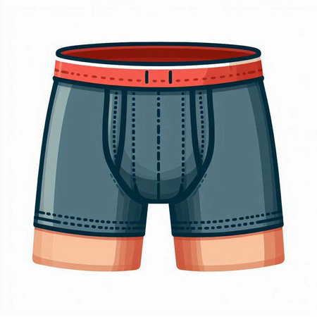 Men's boxer shorts isolated on a white background. Vector illustration.のイラスト素材